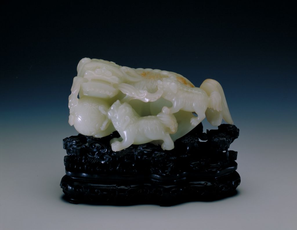 图片[1]-White Jade Taishi Little Lion-China Archive